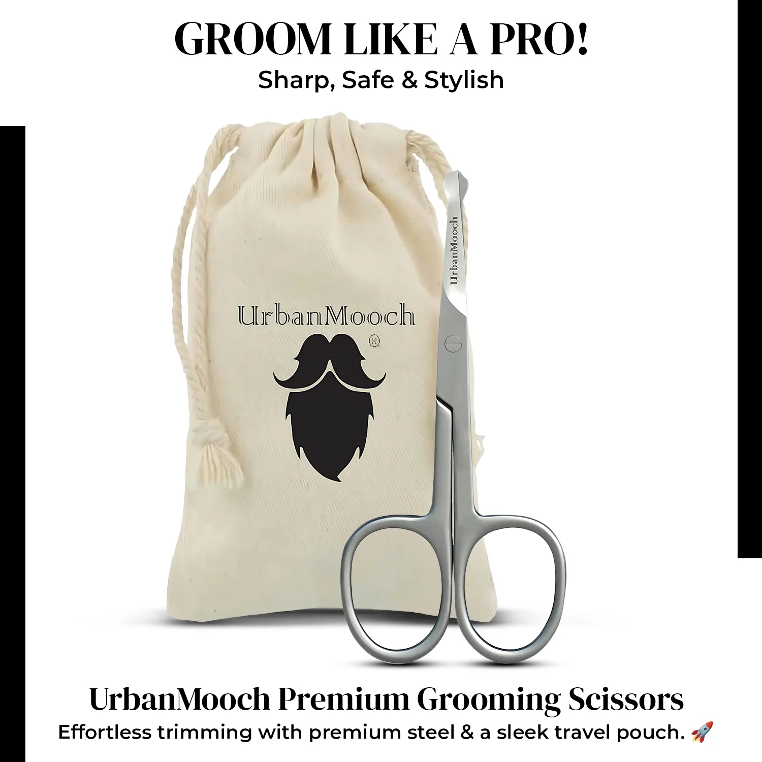 UrbanMooch Nasal Safety Personal Grooming Scissor for Nose Hair, Beard, Moustache and Eyebrow