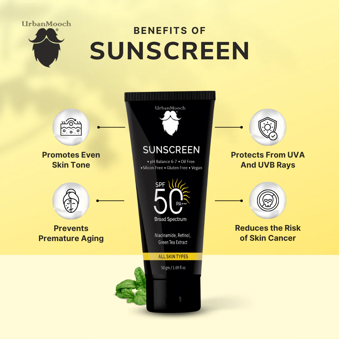 Pack of 2 Daily Sunscreen For Men SPF 50 PA +++ | Sunscreen with Hyaluronic Acid & Niacinamide | No White Cast | Acne Safe | Non Greasy - Image 4