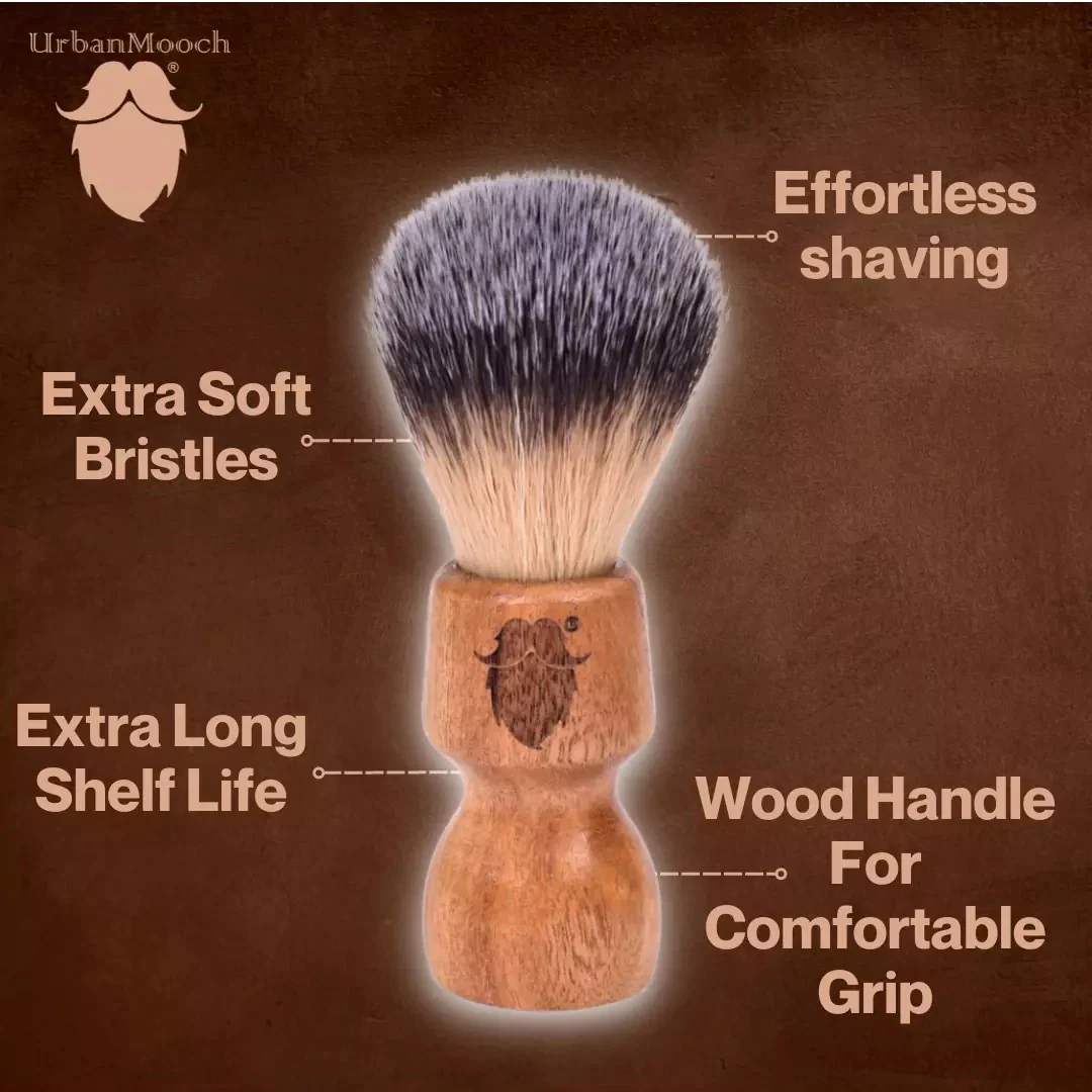Premium & Stylish Resin Shaving Brush - Beige - Image 3