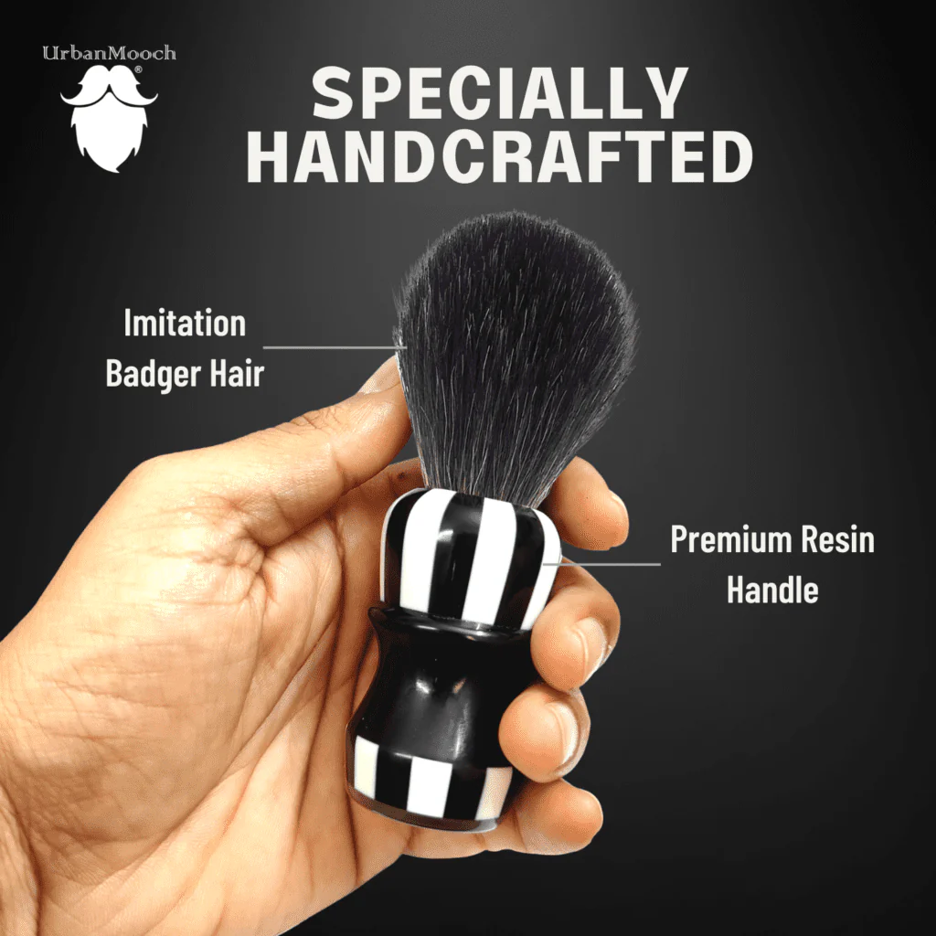 Premium & Stylish Black & White Shaving Brush - Zebra - Image 6