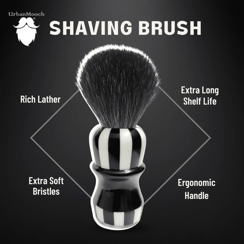 Premium & Stylish Black & White Shaving Brush - Zebra - Image 7