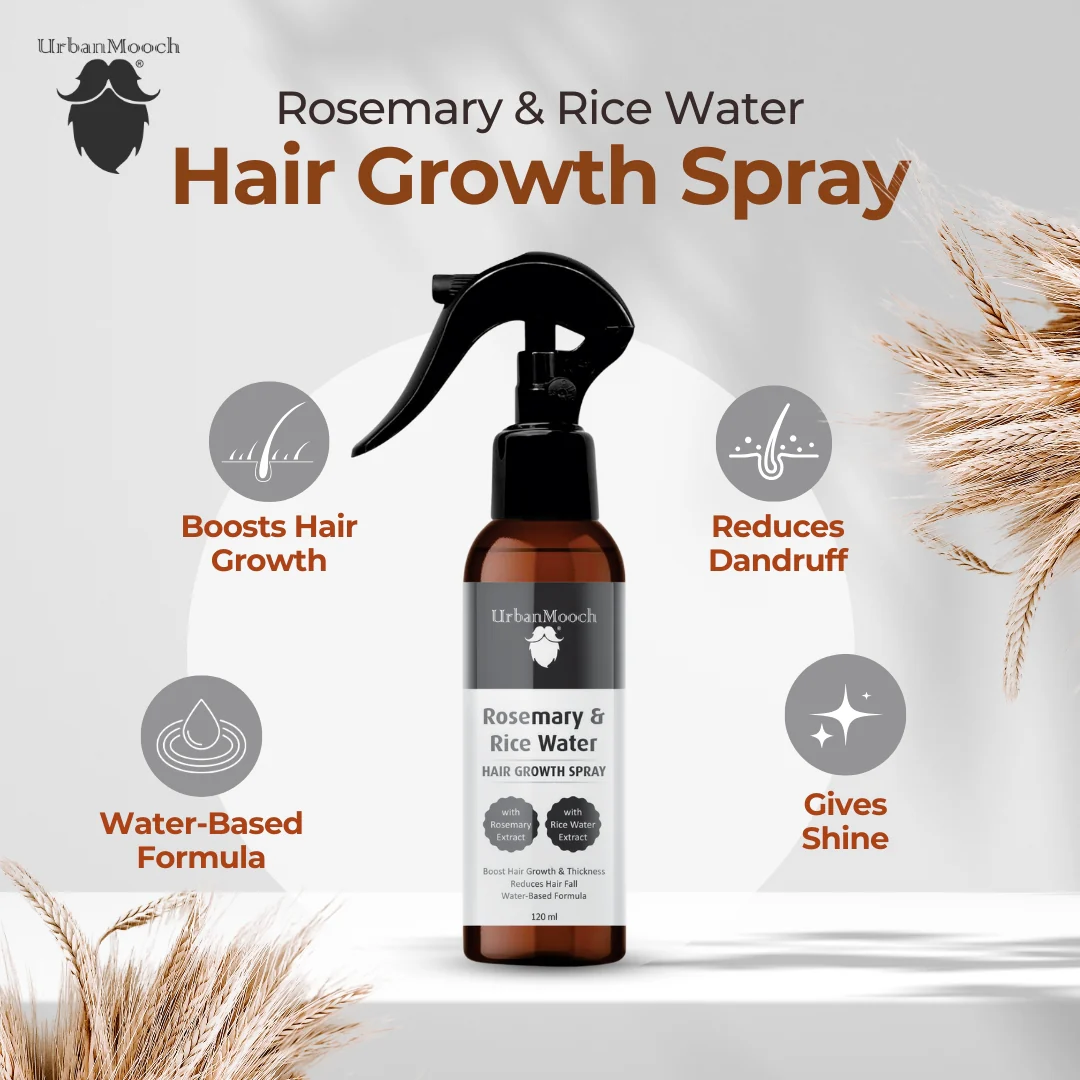 UrbanMooch Rice Water & Rosemary Water Hair Spray- 120ml - Image 3