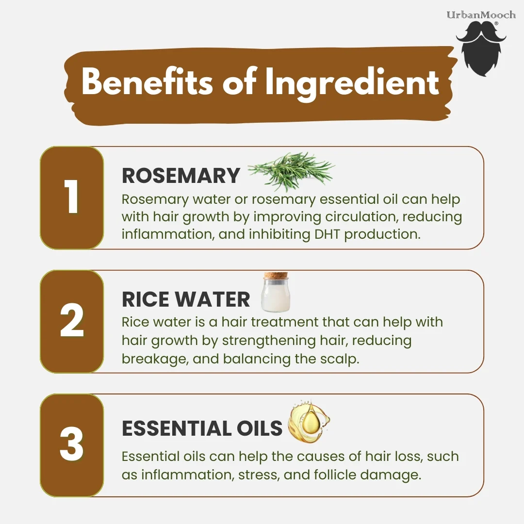 UrbanMooch Rice Water & Rosemary Water Hair Spray- 120ml - Image 6