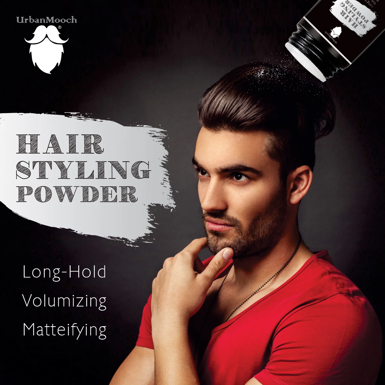 UrbanMooch 2 in 1 Hair Styling Set for Men | Gifts for Men | Hair Volume Powder Wax (15g) with Round Hair Brush - Image 9