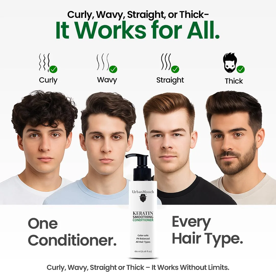 UrbanMooch Keratin Smoothing Conditioner for Men – Frizz Control & Deep Nourishment - Image 3