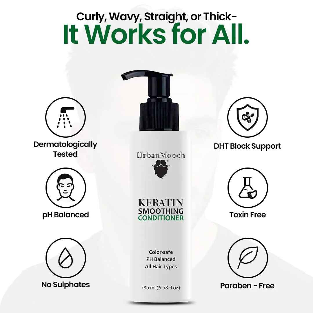 UrbanMooch Keratin Smoothing Conditioner for Men – Frizz Control & Deep Nourishment - Image 4