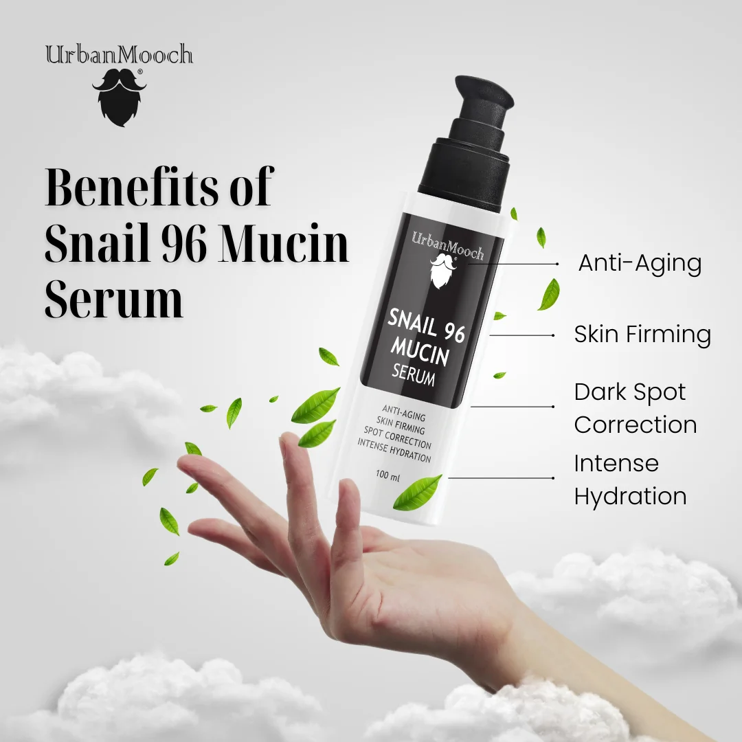 UrbanMooch MucinX Snail Mucin Serum for Men (100ml) – Hydrating & Repairing Face Serum with Hyaluronic Acid & Niacinamide - Image 5