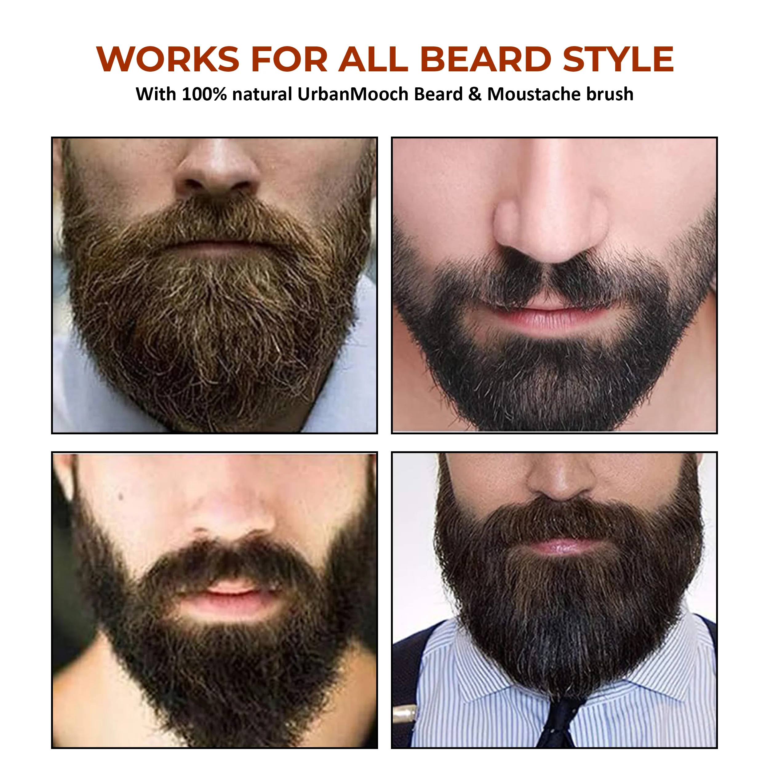 UrbanMooch Nylon Bristle Beard Brush for Men | Detangles, Styles & Tames Beard | for All Beard Types - Image 6